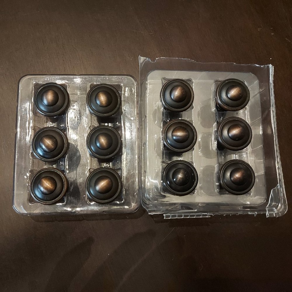 12 Dark Brass Brushed Drawer Knobs